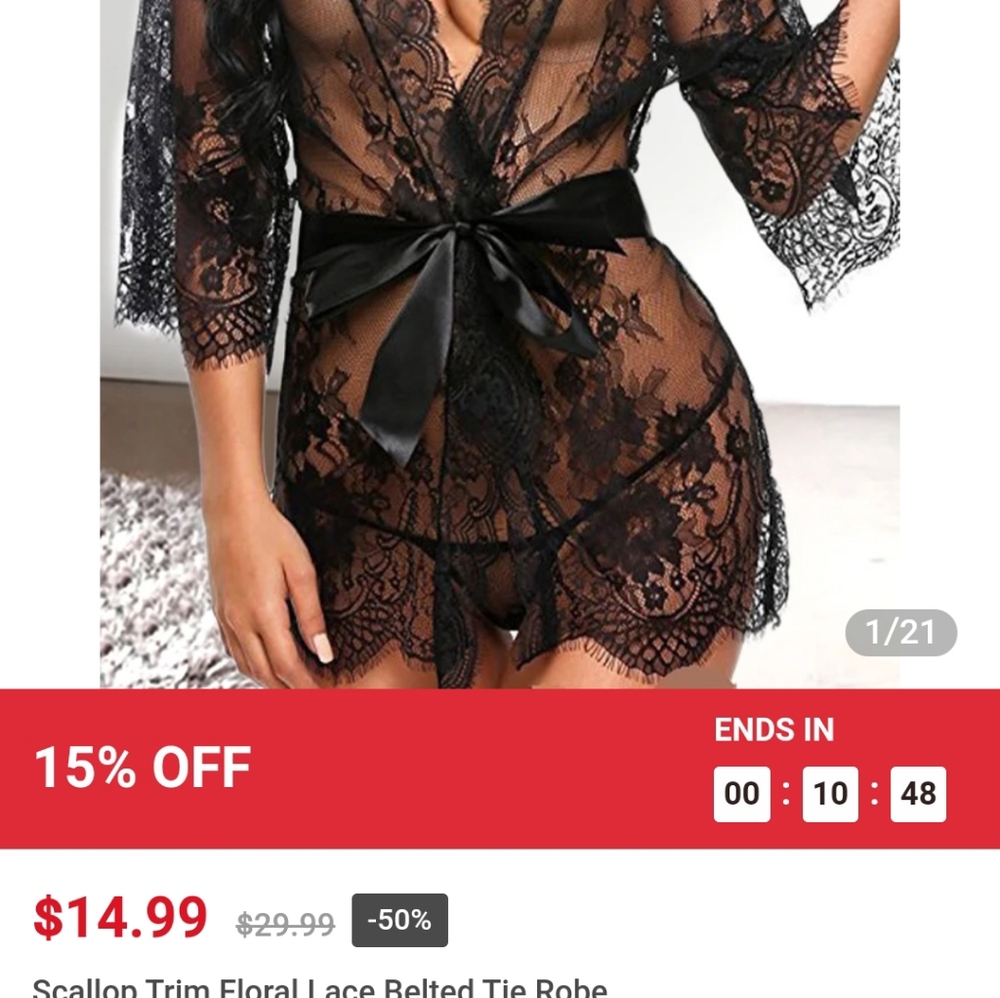 Lace Robe - Picture 3 of 4